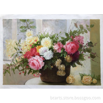 BC16-K001 Colorful flowers on canvas oil painting